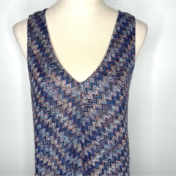 ANTHROPOLOGIE Maeve Westwater Knit Swing Dress Chevron Mini Size Medium - Picture 6 of 15